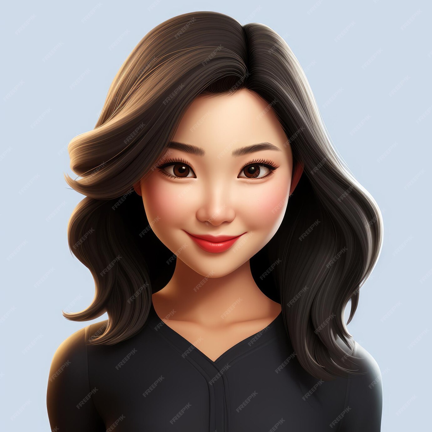 memoji-beautiful-girl-asian-woman-chinese-woman-white-background-emoji-cartoon-character_826801-6946