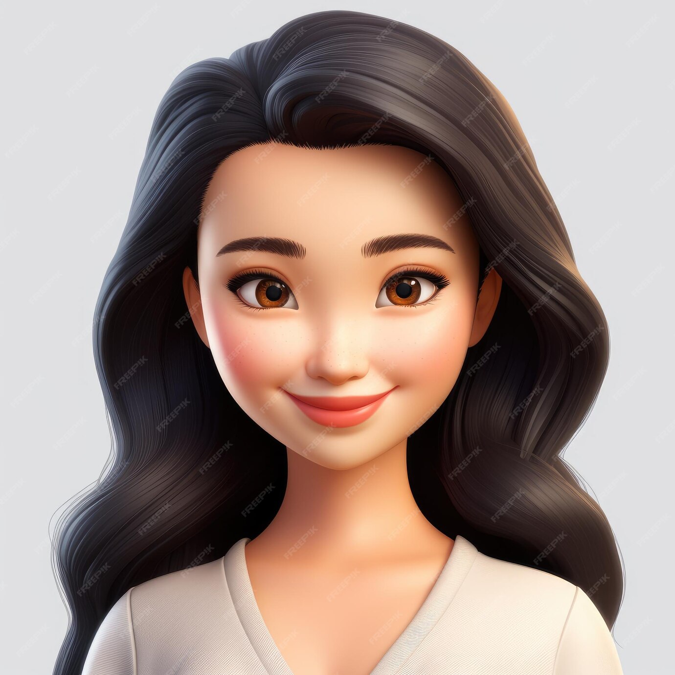 memoji-girl-beautiful-asiatic-woman-chinese-woman-white-background-emoji-personage-animated-drawings_826801-6942